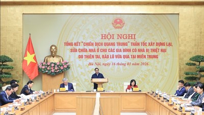 Thủ tướng Phạm Minh Chính nêu rõ, đến ngày hôm nay, chúng ta có thể tự tin khẳng định "Chiến dịch Quang Trung" mặc dù không có tiếng súng nhưng đã "tốc chiến, tốc thắng", không những "chiến thắng" mà còn "chiến thắng giòn giã" - Ảnh: VGP.