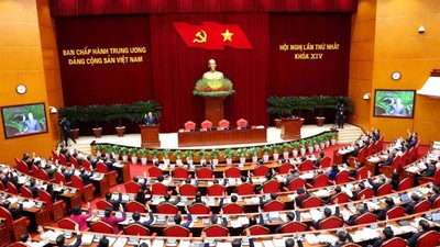 Hội nghị lần thứ nhất Ban Chấp hành Trung ương Đảng khóa XIV. Ảnh: TTXVN. 