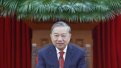 Tổng Bí thư Tô Lâm điện đàm với Tổng Bí thư, Chủ tịch nước Cộng hòa nhân dân Trung Hoa Tập Cận Bình - Ảnh: TTXVN