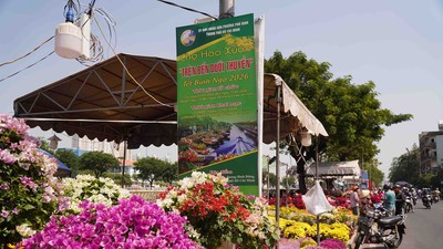 Chợ hoa Xuân Trên bến dưới thuyền rộn ràng trước ngày khai mạc 