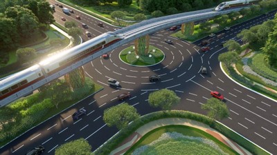 Phối cảnh Dự án tuyến tàu điện đô thị giai đoạn 1 tại Đặc khu Phú Quốc. 