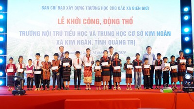 Quảng Trị đồng loạt khởi công 11 trường nội trú liên cấp tại các xã biên giới 