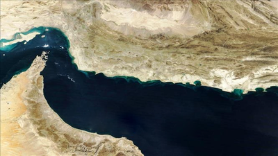 Hình ảnh từ vệ tinh Terra của NASA về eo biển Hormuz.