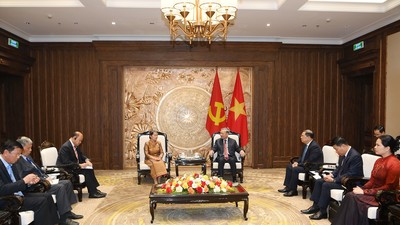 Tổng Bí thư Tô Lâm tiếp Phó Chủ tịch Đảng Nhân dân Campuchia Men Sam An 