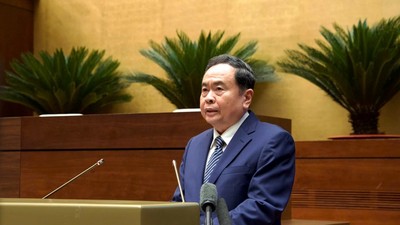 Chủ tịch Quốc hội, Chủ tịch Hội đồng Bầu cử quốc gia Trần Thanh Mẫn phát biểu khai mạc. 