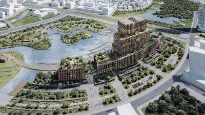 Phối cảnh Khu Trung tâm Chính trị - Hành chính - Văn hóa và Công viên Hồ trung tâm tại Khu đô thị mới Thủ Thiêm