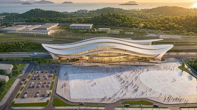 Phối cảnh Hạ Long Station - nhà ga được quy hoạch trong Công viên rừng 662 ha.