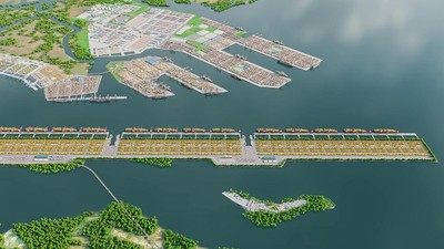 Phối cảnh Cảng trung chuyển quốc tế Cần Giờ.