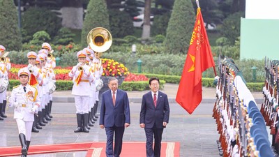 [Toàn cảnh] Lễ đón chính thức Tổng thống Hàn Quốc 