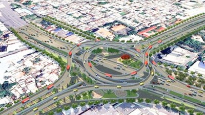 Phối cảnh nút giao Vũng Tàu điểm đầu của tuyến đường trên cao dọc Quốc lộ 51