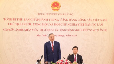 Tổng Bí thư, Chủ tịch nước Tô Lâm gặp gỡ kiều bào Việt Nam tại Ấn Độ 