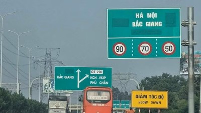 Một đoạn cao tốc Hà Nội - Bắc Giang.