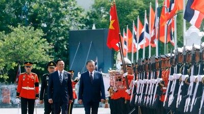 Toàn cảnh Lễ đón Tổng Bí thư, Chủ tịch nước Tô Lâm và Phu nhân thăm chính thức Thái Lan 