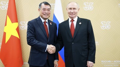 Thủ tướng Lê Minh Hưng hội kiến Tổng thống Nga Vladimir Putin. Ảnh: TTXVN