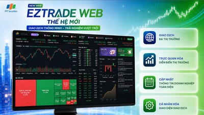 EzTrade Web thế hệ mới được FPTS phát triển theo hướng tối ưu thao tác giao dịch, nâng cao khả năng theo dõi thị trường và mở rộng tính năng cá nhân hóa.