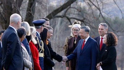 Lễ đón Tổng Bí thư, Chủ tịch nước Tô Lâm thăm cấp Nhà nước Australia 