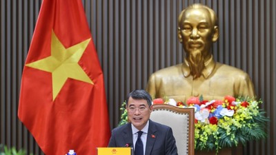 Thủ tướng Chính phủ Lê Minh Hưng điện đàm cấp cao với Thủ tướng Vương quốc Hà Lan Rob Jetten - Ảnh: chinhphu.vn