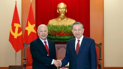 Tổng Bí thư, Chủ tịch nước Tô Lâm tiếp Thượng nghị sỹ Alberto Anaya Gutierrez, Tổng Bí thư Đảng Lao động Mexico - Ảnh: TTXVN
