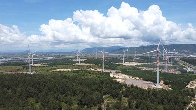 Một dự án điện gió đã đi vào vận hành tại Khu kinh tế Nhơn Hội (tỉnh Gia Lai) (Ảnh: P.V) 