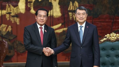 Thủ tướng Chính phủ Lê Minh Hưng đã tiếp đồng chí Vanhxay Phongsavanh - Ảnh: chinhphu.vn/Nhật Bắc