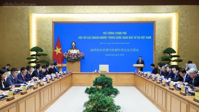 Thủ tướng Lê Minh Hưng chủ trì cuộc gặp gỡ các doanh nghiệp Trung Quốc đang đầu tư tại Việt Nam - Ảnh: chinhphu.vn.