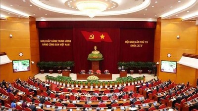 Phiên Khai mạc Hội nghị lần thứ tư Ban Chấp hành Trung ương Đảng khóa XIV. (Ảnh: Phương Hoa/TTXVN)