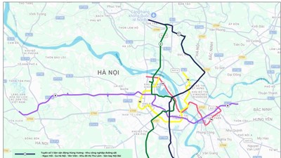 Phương án tuyến của 5 tuyến đường sắt đô thị TP. Hà Nội gồm: số 1, 2, 8, 10 và 14. 