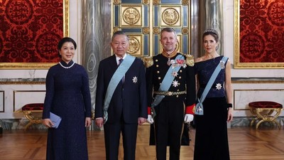 Nhà Vua Đan Mạch chủ trì tiệc chiêu đãi Tổng Bí thư, Chủ tịch nước và Phu nhân 