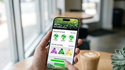 Giao diện Go Green Go Up trên Vietcap App ghi nhận số cây quy đổi từ hoạt động giao dịch tại Vietcap.