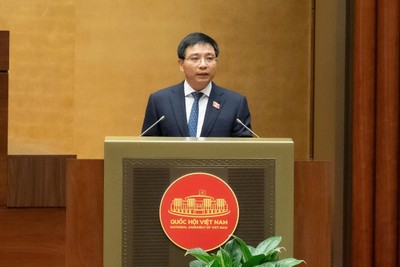 Bộ trưởng Bộ Tài chính Nguyễn Văn Thắng trình bày Báo cáo tiếp thu, giải trình dự án Luật sửa đổi, bổ sung một số điều của Luật Thuế giá trị gia tăng.