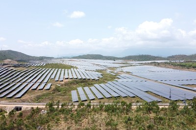 Dự án Nhà máy điện mặt trời KN Vạn Ninh đã đi vào vận hành. Ảnh: Linh Đan 