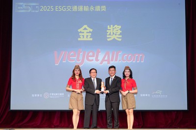 Vietjet nhận giải vàng về phát triển bền vững giao thông vận tải chuẩn ESG tại Đài Loan (Trung Quốc) 