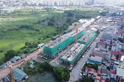 Nhu cầu nhà ở xã hội luôn rất cao, nhất là tại những đô thị lớn (Trong ảnh: Dự án nhà ở xã hội Thượng Thanh, Long Biên đang được xây dựng). Ảnh: Dũng Minh.