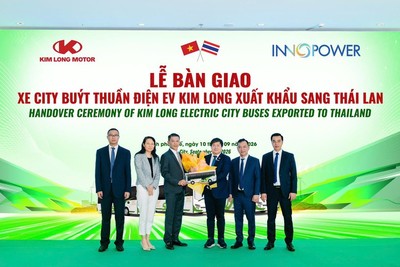 Lễ bàn giao xe city buýt thuần điện KIMLONGB30-EV xuất khẩu sang Thái Lan