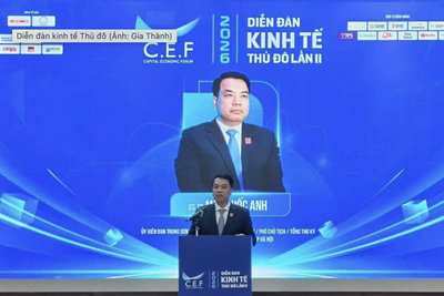 TS Mạc Quốc Anh, Phó Chủ tịch kiêm Tổng Thư ký Hiệp hội Doanh nghiệp nhỏ và vừa thành phố Hà Nội (HANOISME) phát biểu tại sự kiện