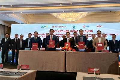 Quang cảnh lễ ký kết hợp đồng tín dụng cho Dự án. 