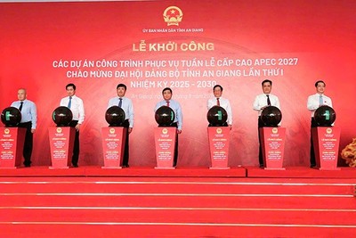 Tỉnh An Giang đã khởi công các dự án, công trình phục vụ Tuần lễ cấp cao APEC 2027. Ảnh: Khánh Thùy