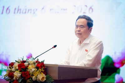 Chủ tịch Quốc hội Trần Thanh Mẫn phát biểu bế mạc Hội nghị. 