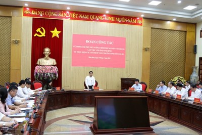 Phó Thủ tướng Nguyễn Văn Thắng làm việc với tỉnh Ninh Bình. Ảnh: VGP