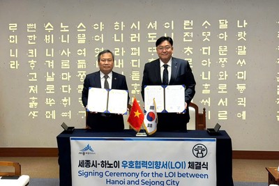 Ký kết Ý định thư về quan hệ hữu nghị và hợp tác giữa Hà Nội và Sejong 