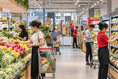 Thị trường nội địa duy trì sức mua tích cực, tiếp tục trở thành điểm tựa quan trọng cho tăng trưởng kinh tế Hà Nội. Ảnh minh họa.