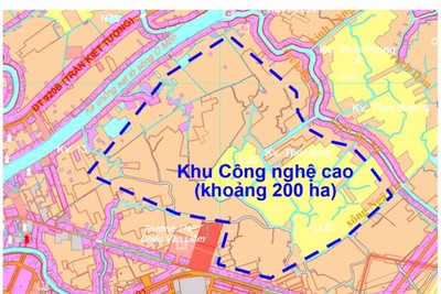 Khu Công nghệ cao Cần Thơ có quy mô diện tích 200 ha thuộc địa bàn phường Ô Môn