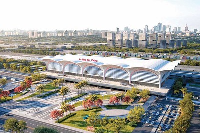 Phối cảnh Ga Nam Hải Phòng tại Dự án Đường sắt Lào Cai - Hà Nội - Hải Phòng 
