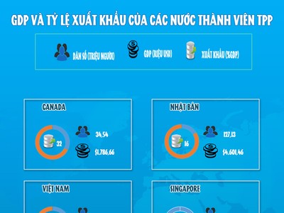 [infoGraphics] So sánh tiềm lực kinh tế 12 quốc gia vừa ký Hiệp định TPP