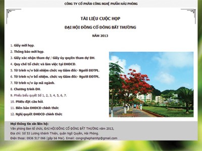 Thông báo mời họp và các tài liệu khác chỉ được đăng trên website sau ngày họp ĐHCĐ