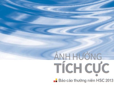 Trang bìa BCTN của HSC với hình ảnh các vòng tròn tạo sóng thể hiện sự lan tỏa tích cực từ các hoạt động của Công ty