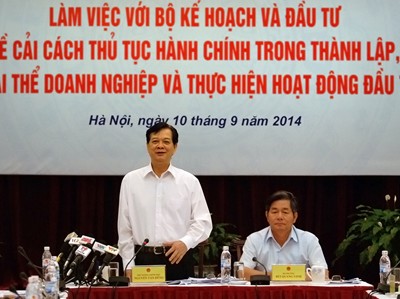 Thủ tướng Chính phủ Nguyễn Tấn Dũng làm việc với Bộ Kế hoạch và Đầu tư ngày 10/9 - Ảnh: VGP