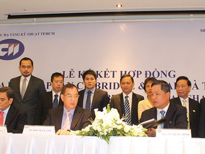 Lễ ký kết hợp đồng mua cổ phần và hợp đồng đặt mua trái phiếu giữa CII với Metro Pacific Tollways Corporation (MPTC) có tổng trị giá 1.950 tỷ đồng