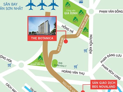The Botanica sở hữu vị trí lý tưởng ngay trung tâm quận Tân Bình, rất gần sân bay và 2 công viên lớn của TP. HCM