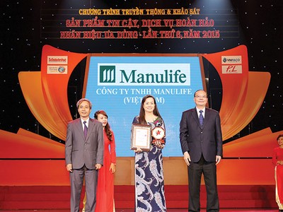 "Manulife - Gia Đình Tôi Yêu” đã được trao tặng Huy chương Vàng “Sản phẩm tin cậy 2015”
